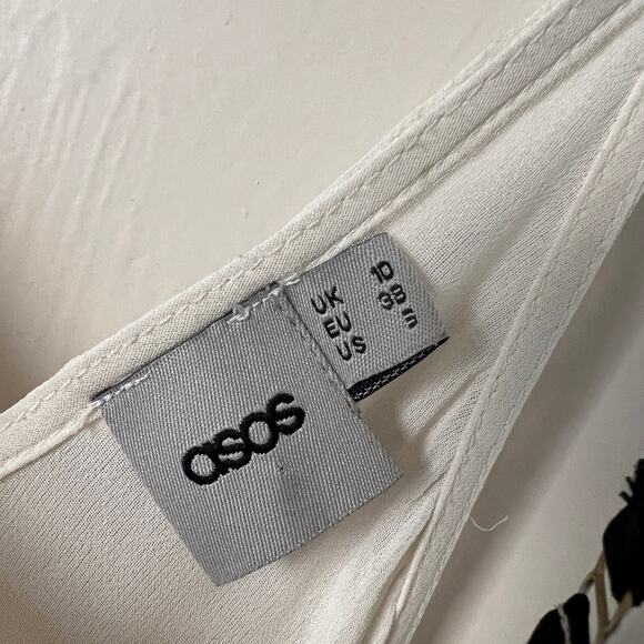 ASOS Cream Sheer Flowy Tank with Adjustable Straps Size 6 - Picture 7 of 7